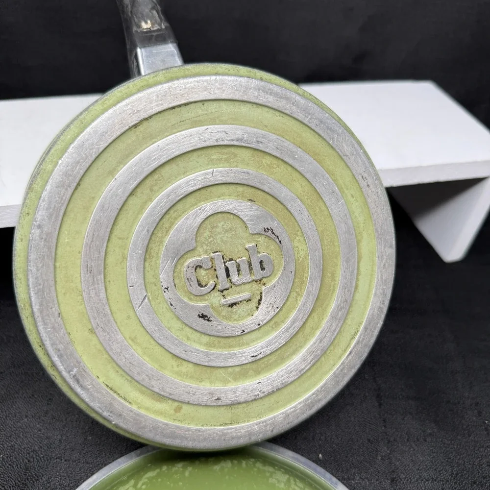 VTG 1960's CLUB Avocado Green Aluminum 3-quart Saucepan w/Lid WORN